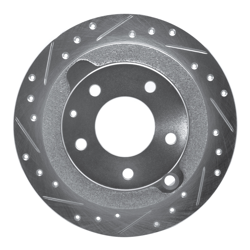 Mazda Millenia Brake Rotor (1) - Rear Left - R1 Concepts - Drilled & Slotted - Silver - `95-`02